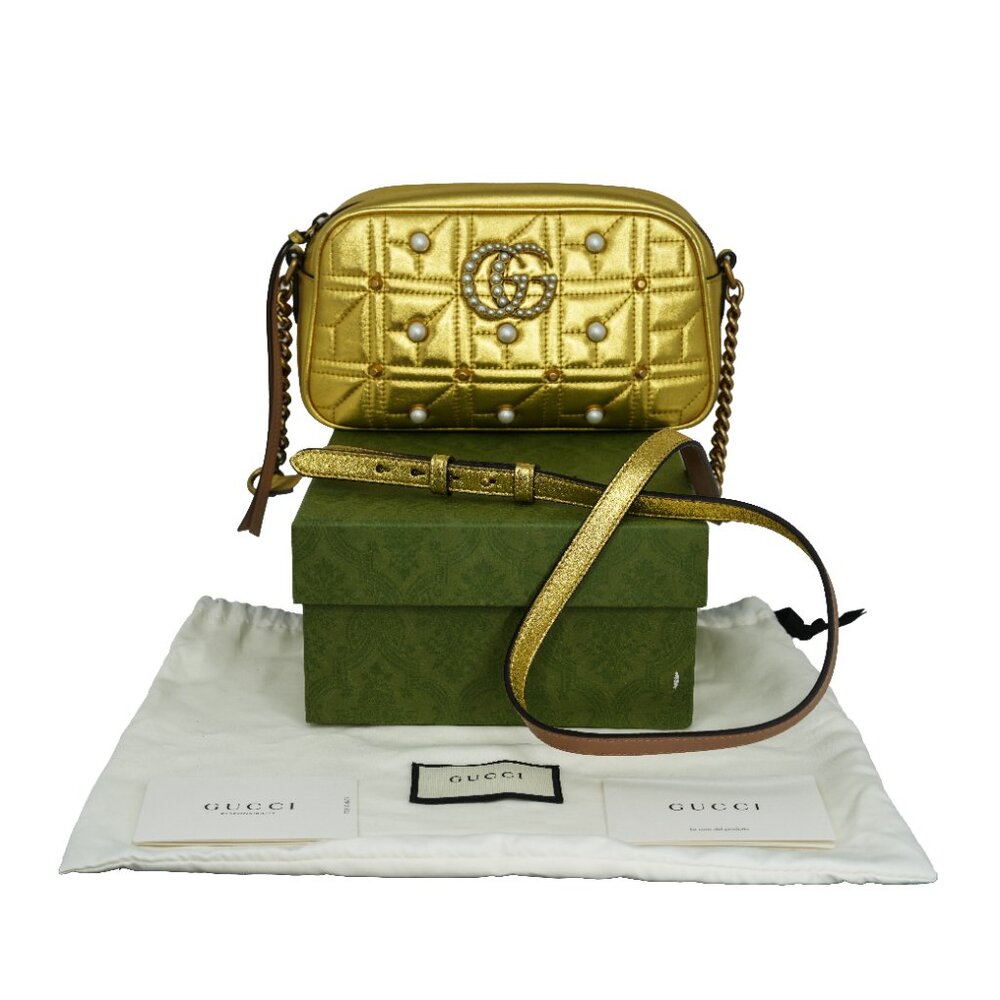 Gucci GG Marmont Pearly Matelassé Leather Crossbody Bag - Picture 5 of 10